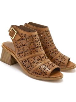 Sandales ajourées en cuir