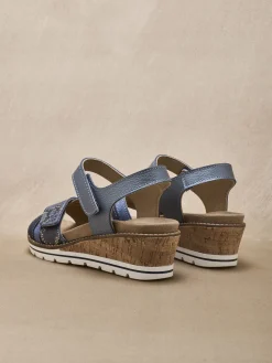 Sandales compensées double scratch