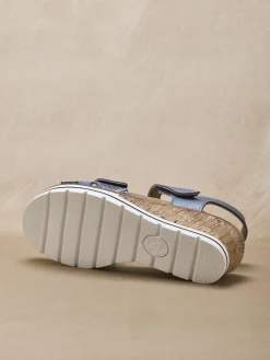 Sandales compensées double scratch