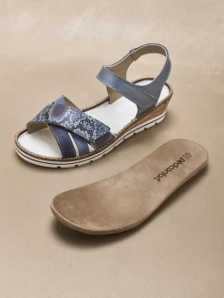 Sandales compensées double scratch