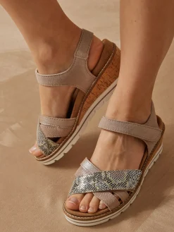 Sandales compensées double scratch