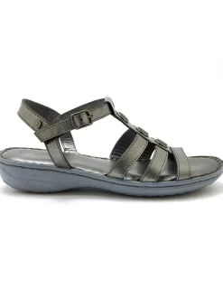 Sandales cuir à cabochon métal