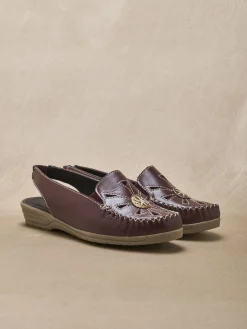 Sandales cuir ajouré élastiquées