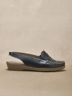 Sandales cuir ajouré élastiquées