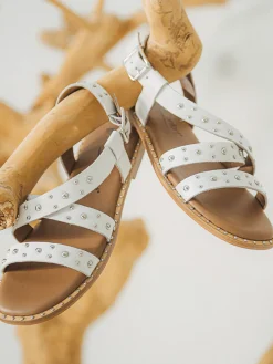 Sandales cuir détails cloutés