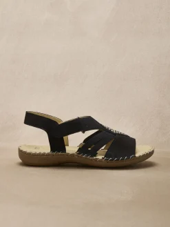 Sandales cuir élastiquées