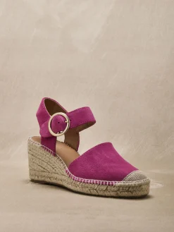Sandales cuir velours