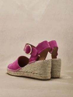 Sandales cuir velours