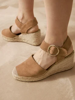 Sandales cuir velours