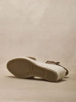 Sandales cuir velours