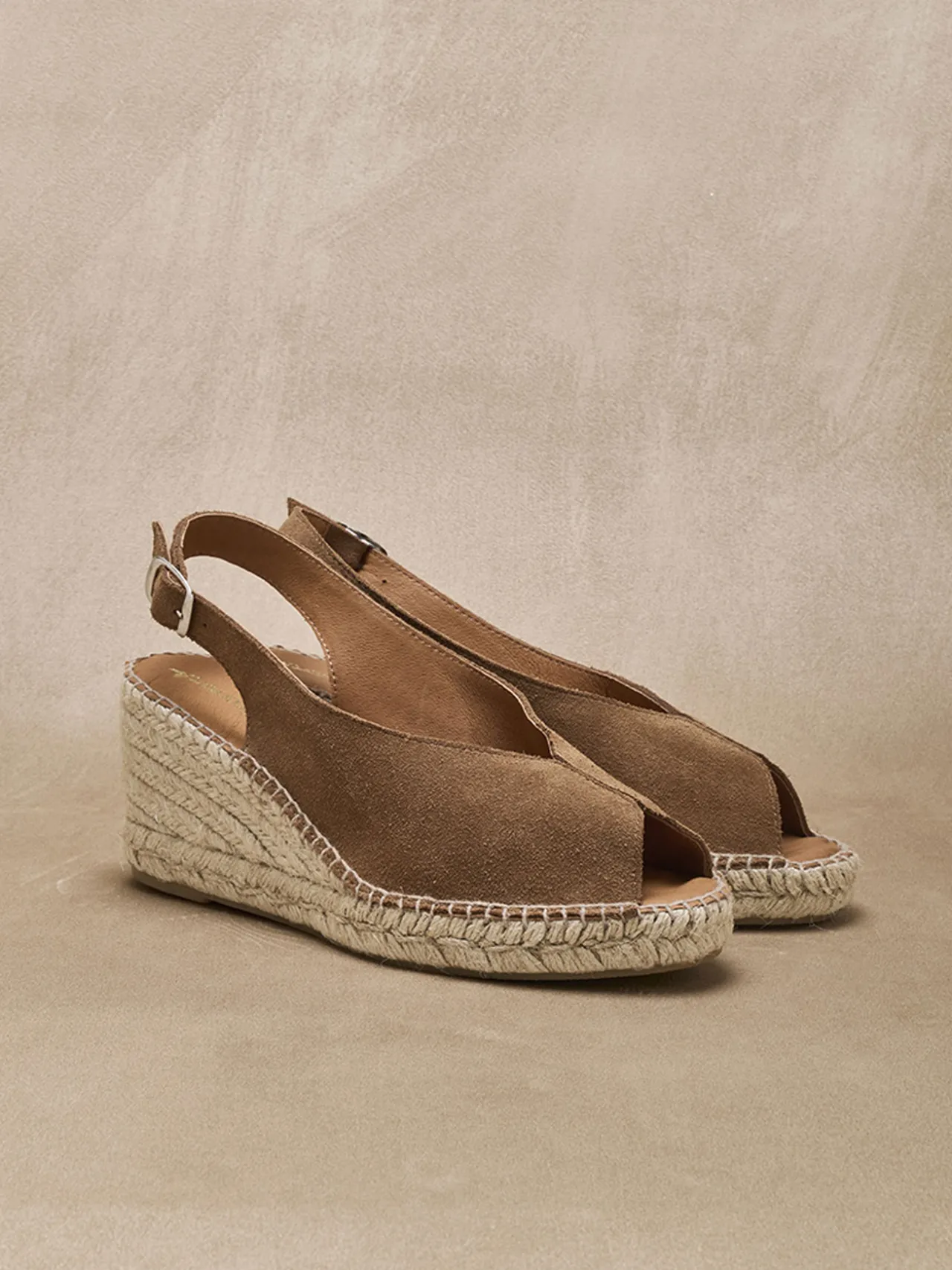 Sandales cuir velours esprit espadrilles