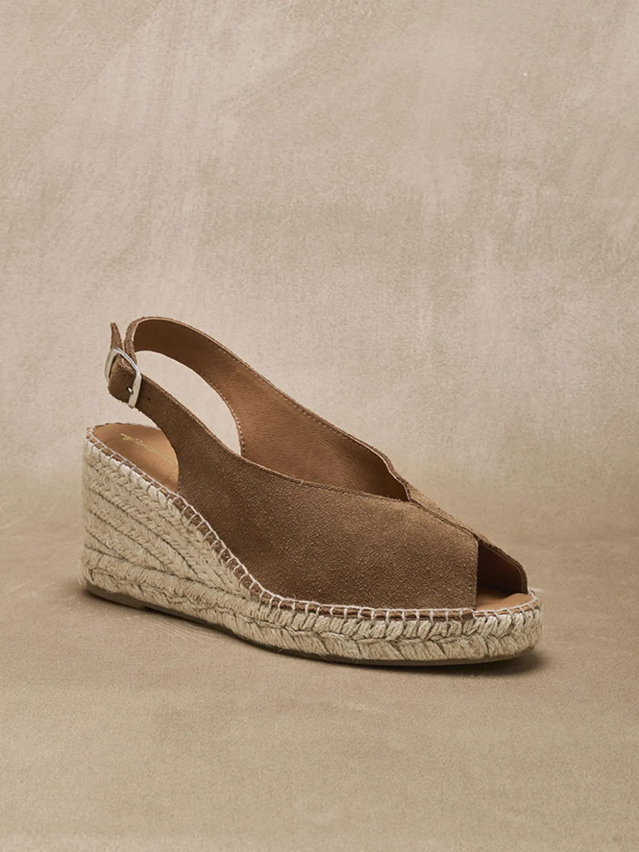 Sandales cuir velours esprit espadrilles