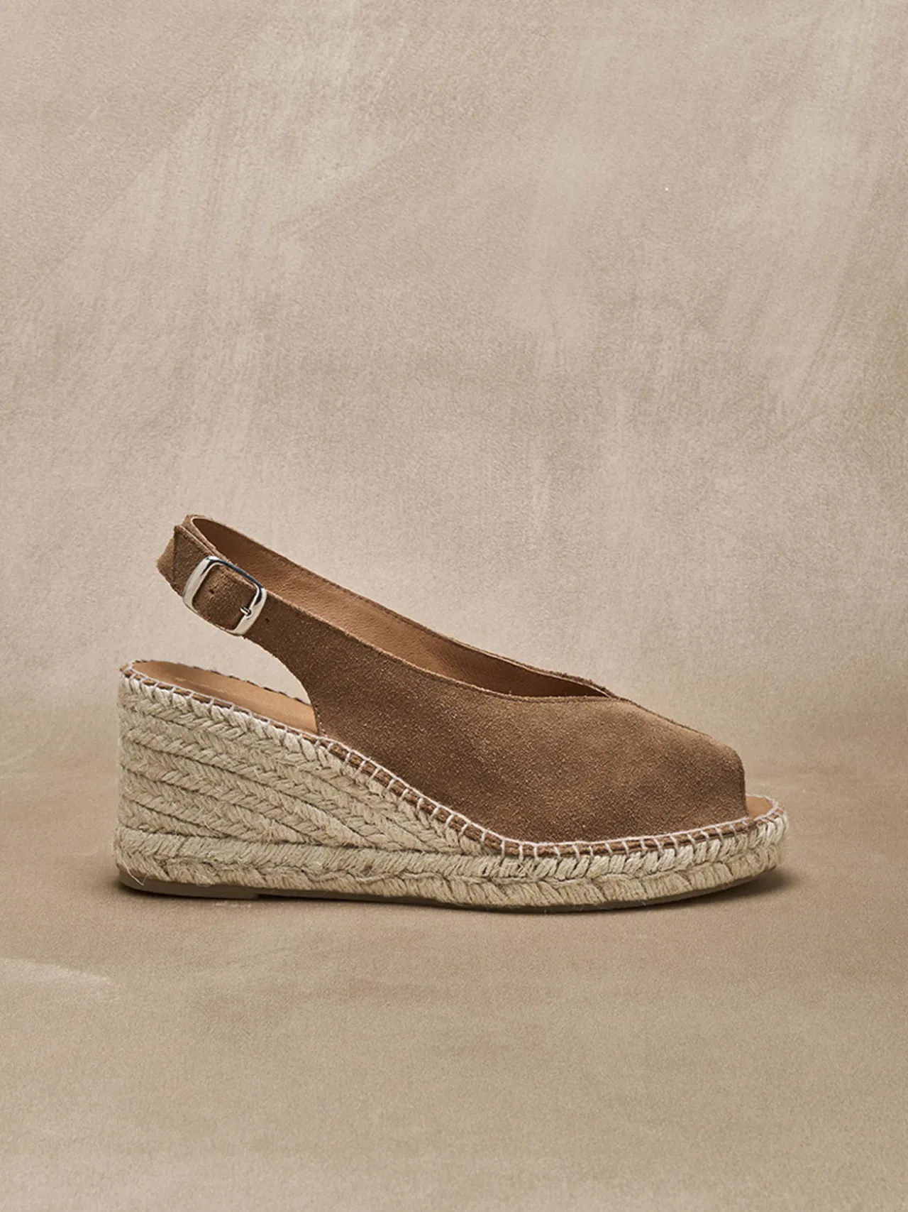 Sandales cuir velours esprit espadrilles