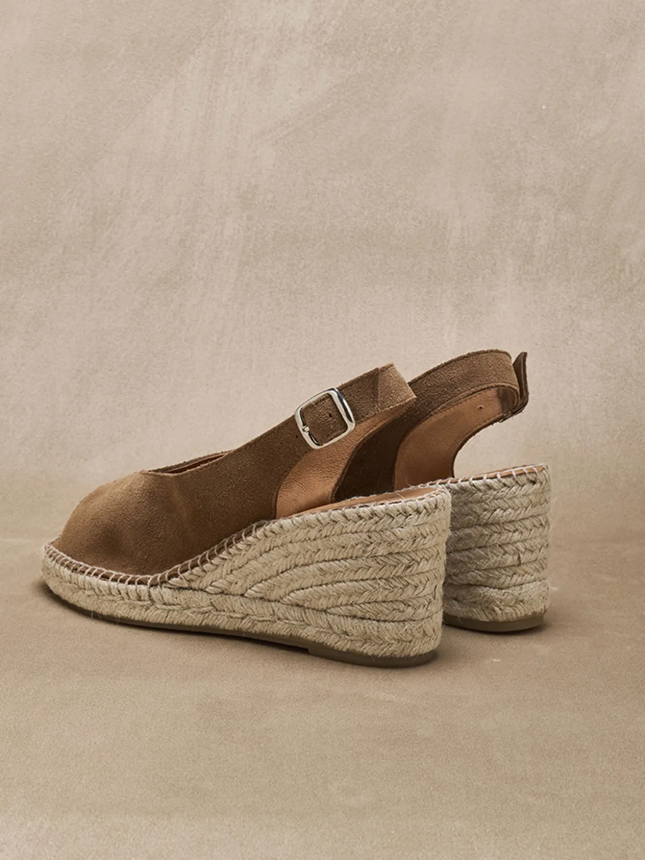 Sandales cuir velours esprit espadrilles