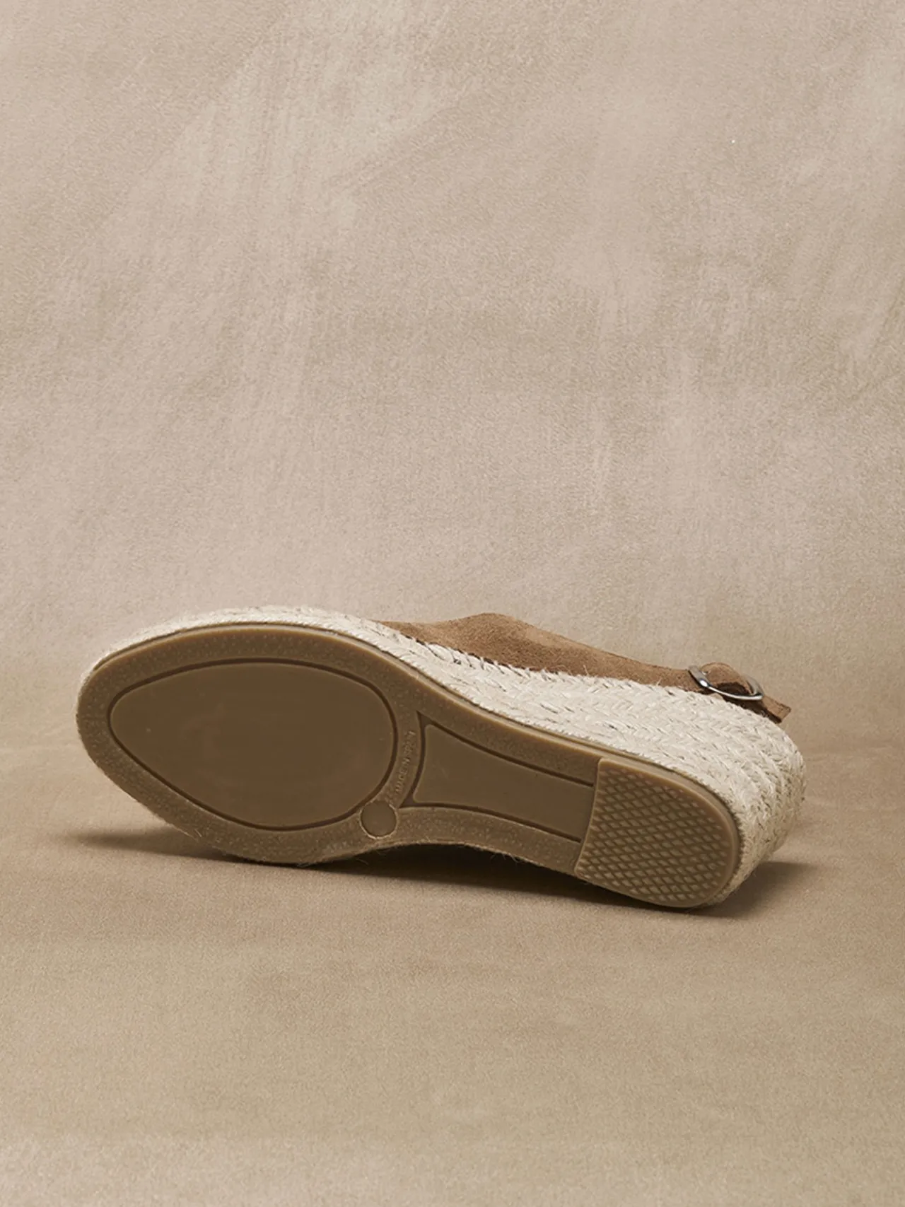 Sandales cuir velours esprit espadrilles