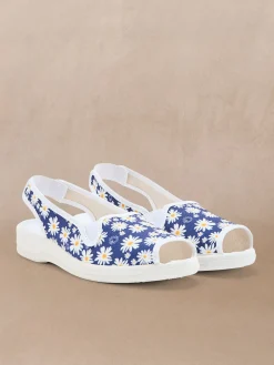 Sandales élastiquées intérieur éponge