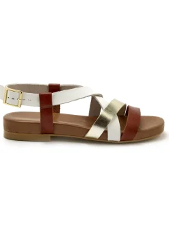 Sandales plates en cuir