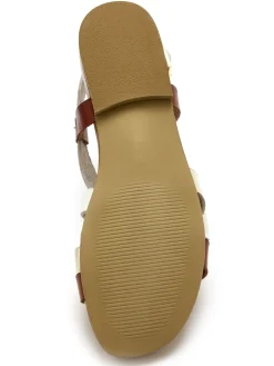 Sandales plates en cuir