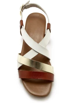 Sandales plates en cuir