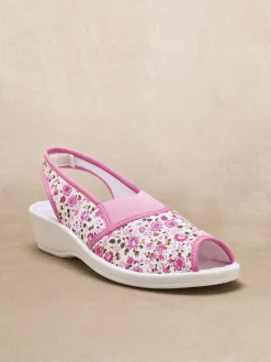 Sandales textile élastiques croisés en V