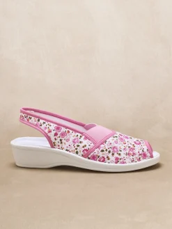 Sandales textile élastiques croisés en V