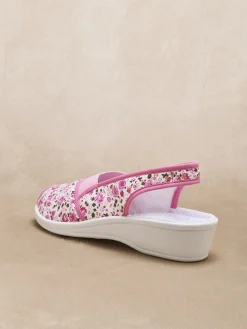 Sandales textile élastiques croisés en V