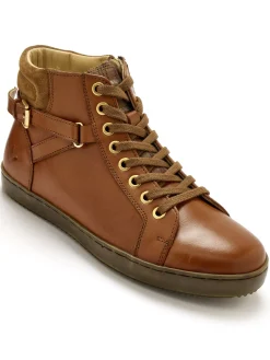 Sneakers montantes avec zip et lacets