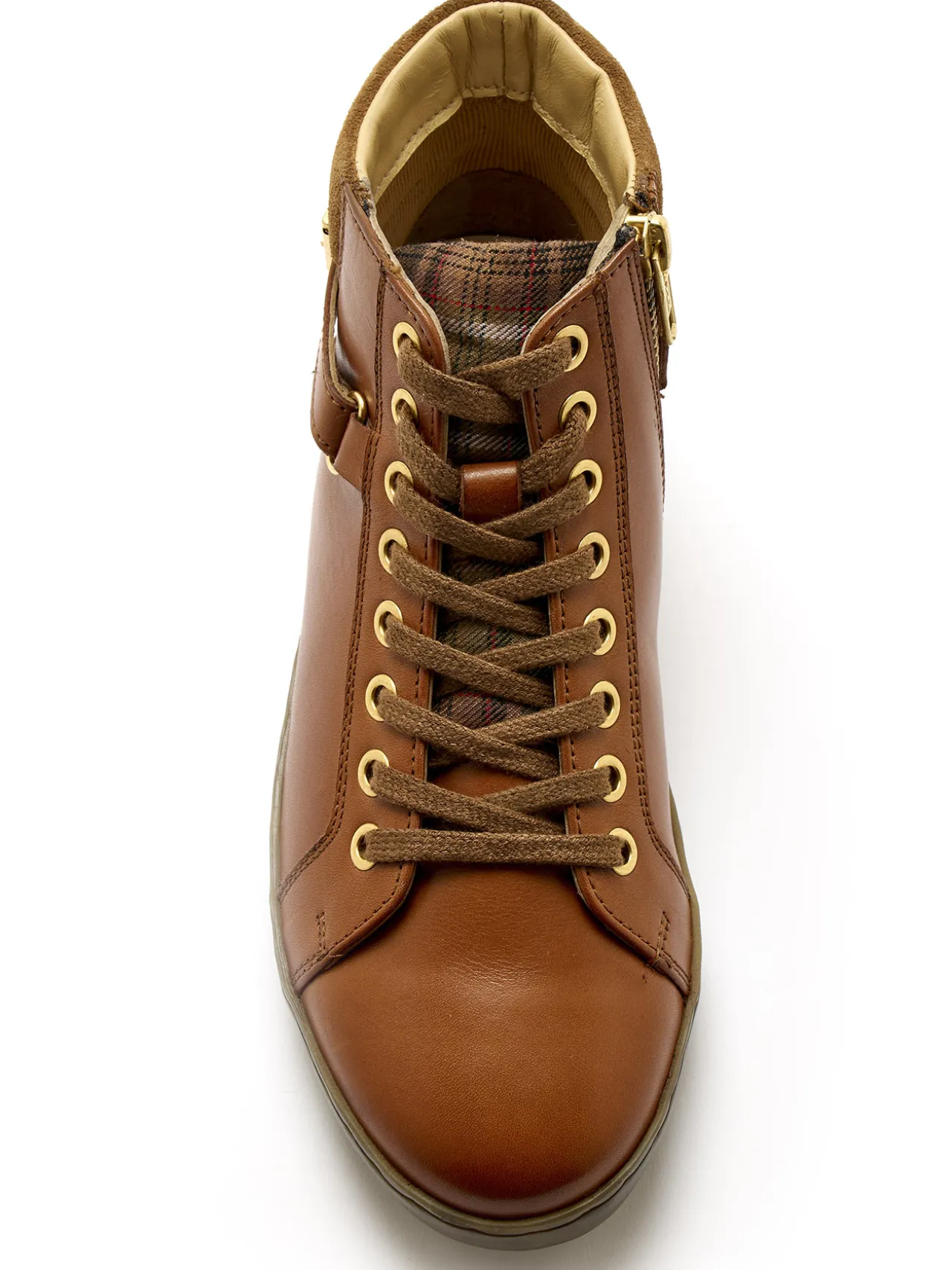 Sneakers montantes avec zip et lacets