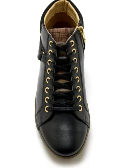 Sneakers montantes avec zip et lacets