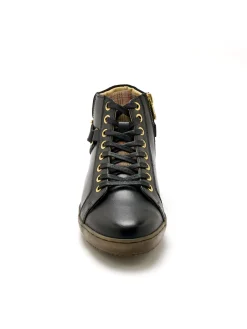 Sneakers montantes avec zip et lacets