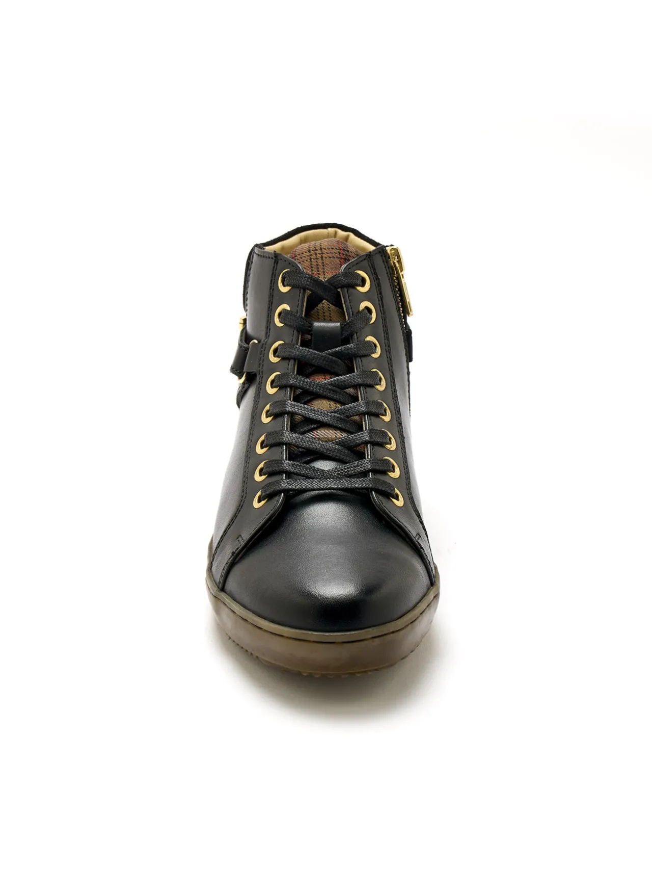 Sneakers montantes avec zip et lacets