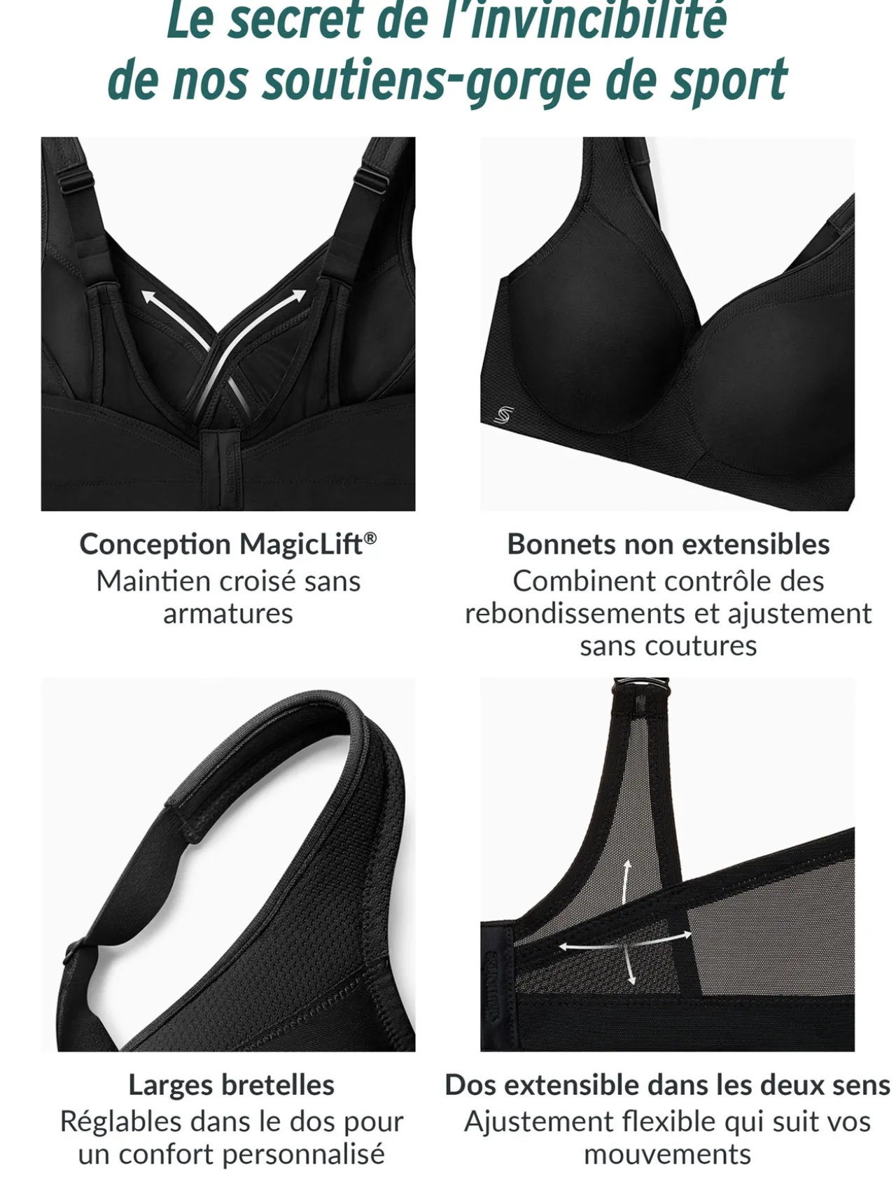 Soutien-gorge de sport sans coutures