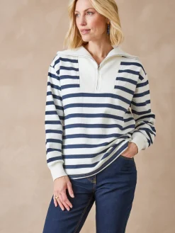 Sweat-shirt col camionneur zippé