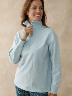 Sweat-shirt col camionneur zippé