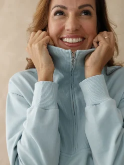 Sweat-shirt col camionneur zippé