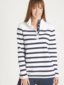 Sweat-shirt rayé col montant