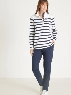 Sweat-shirt rayé col montant