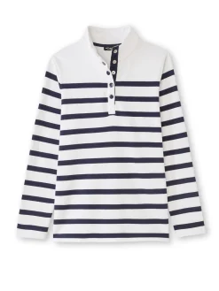 Sweat-shirt rayé col montant