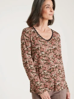 Tee-shirt avec dentelle à l'encolure