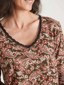 Tee-shirt avec dentelle à l'encolure