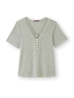 Tee-shirt avec macramé