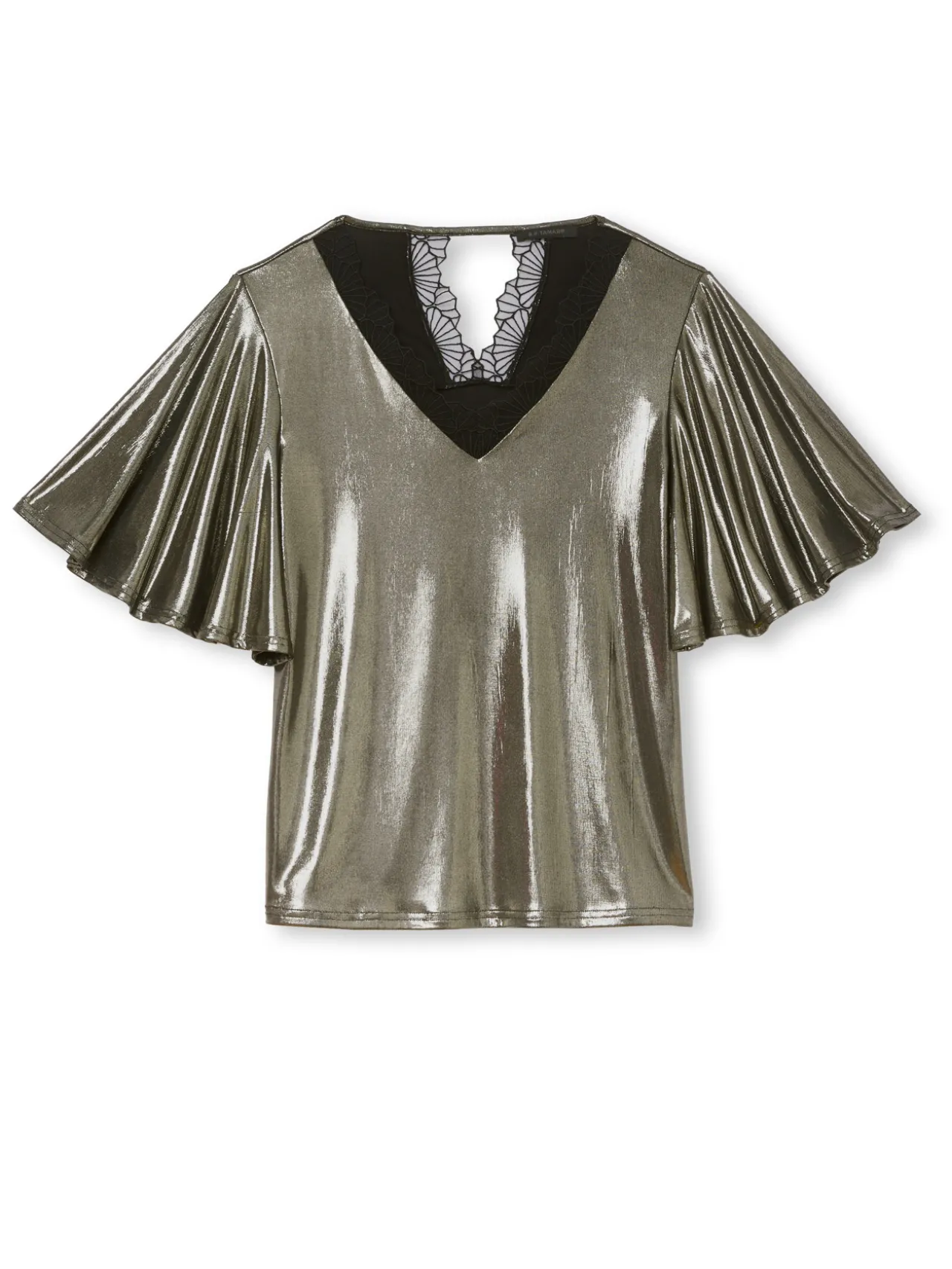 Tee-shirt brillant avec dentelle