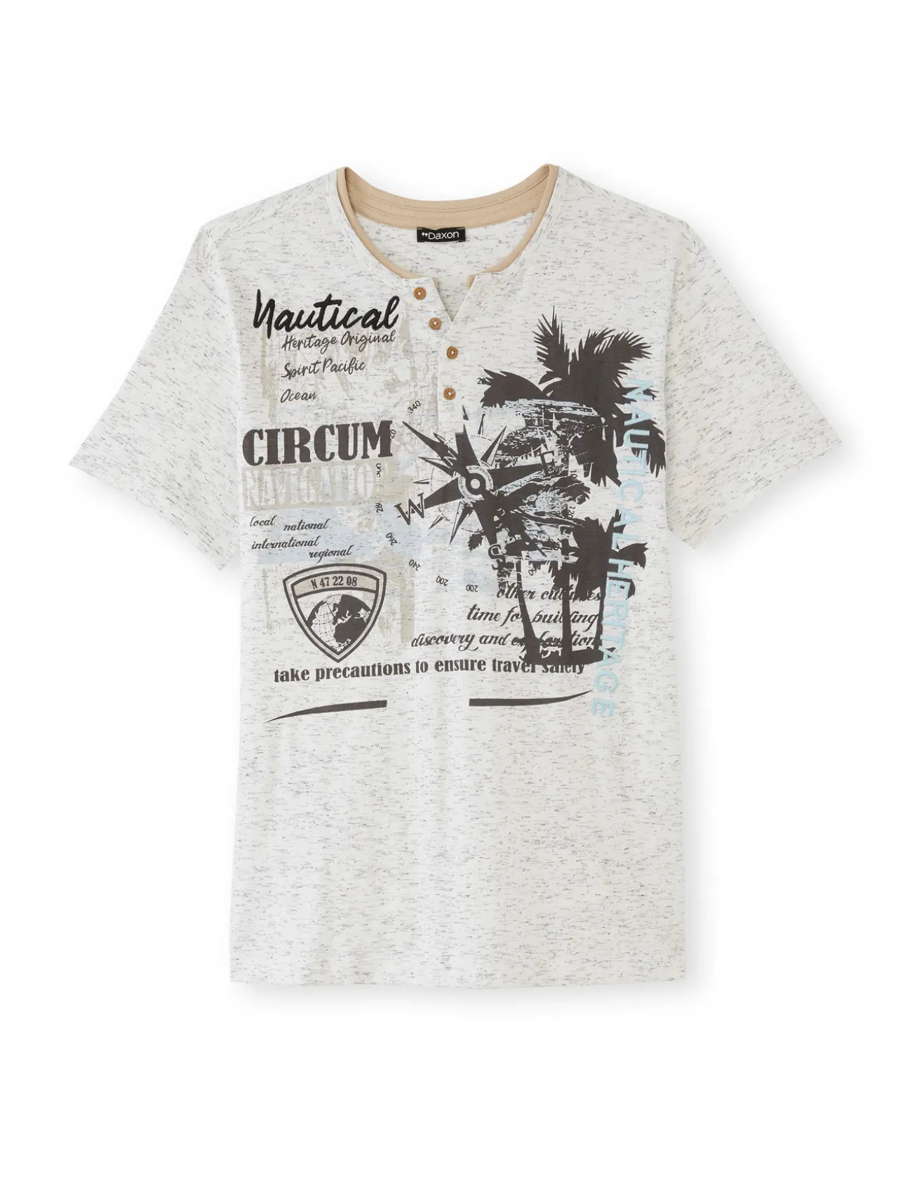 Tee-shirt chiné motif nautique