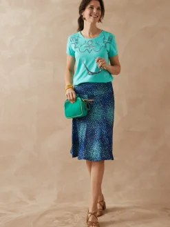 Tee-shirt coton à broderies ajourées