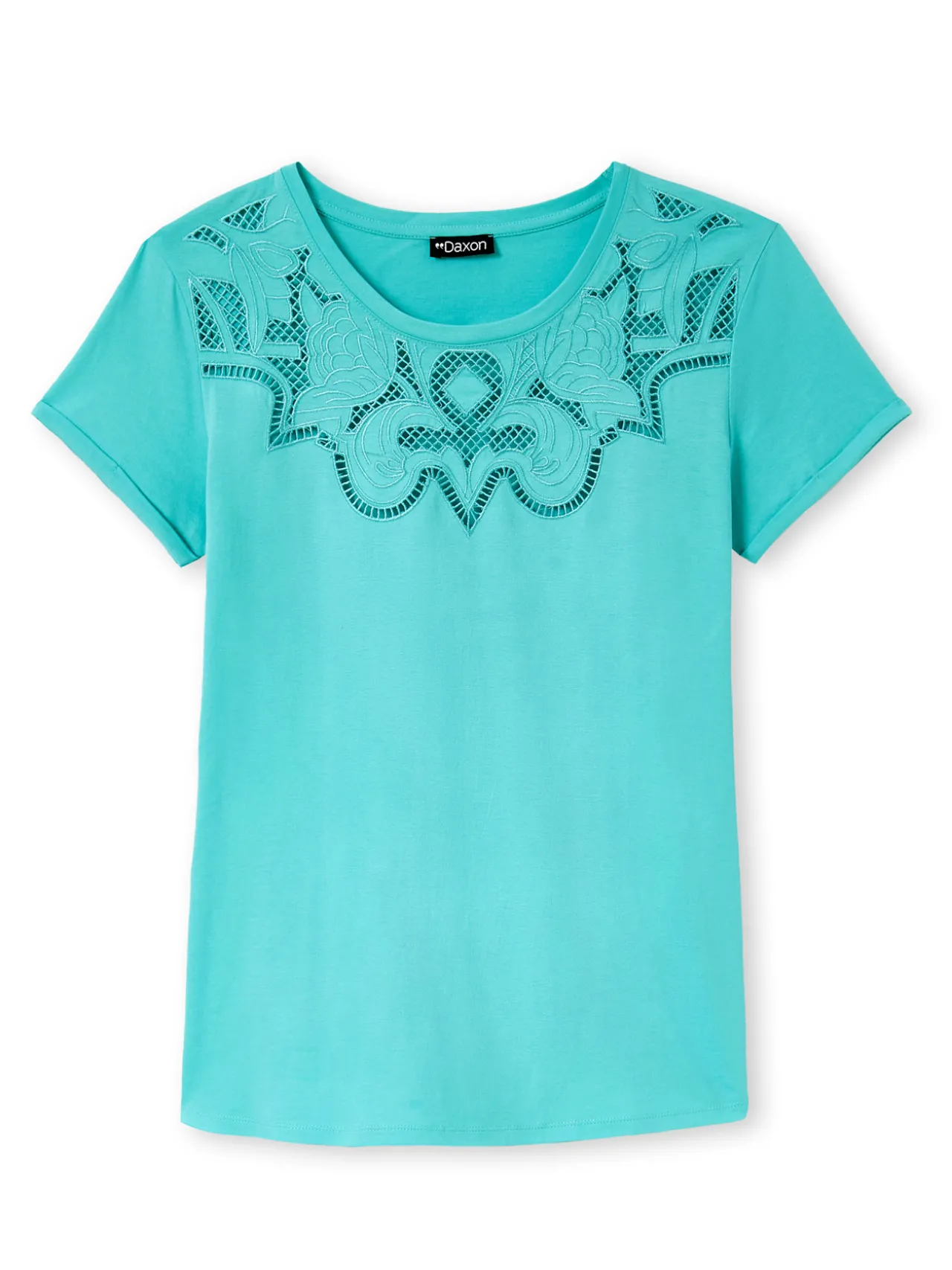 Tee-shirt coton à broderies ajourées