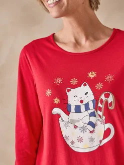 Tee-shirt de pyjama en jersey pur coton