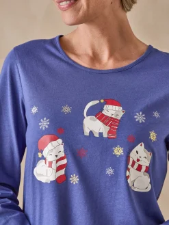 Tee-shirt de pyjama en jersey pur coton