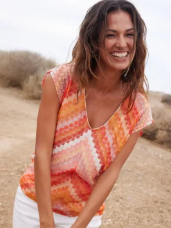 Tee-shirt effet dentelle