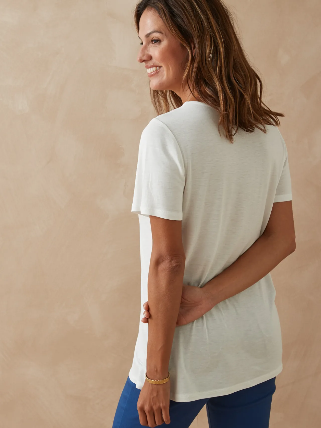 Tee-shirt empiècement dentelle