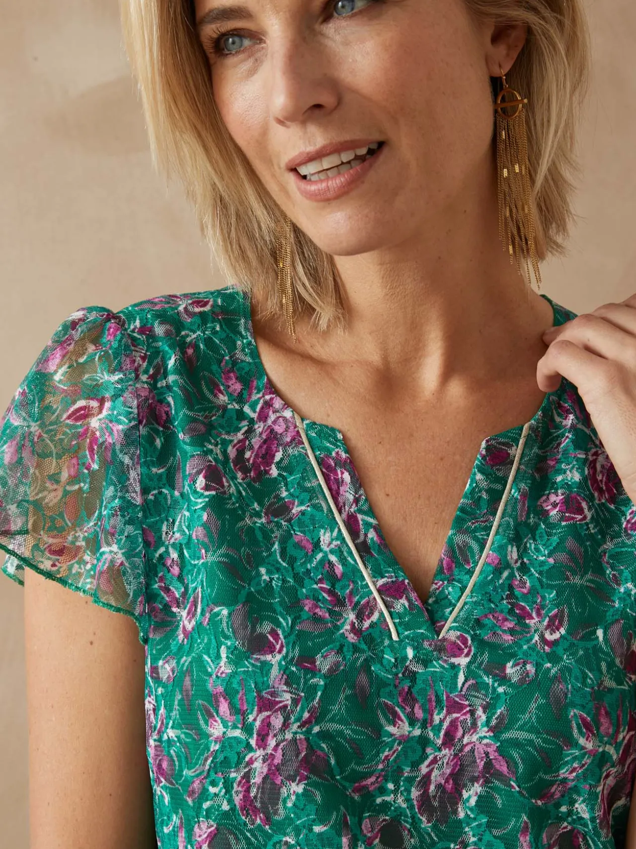 Tee-shirt en maille dentelle